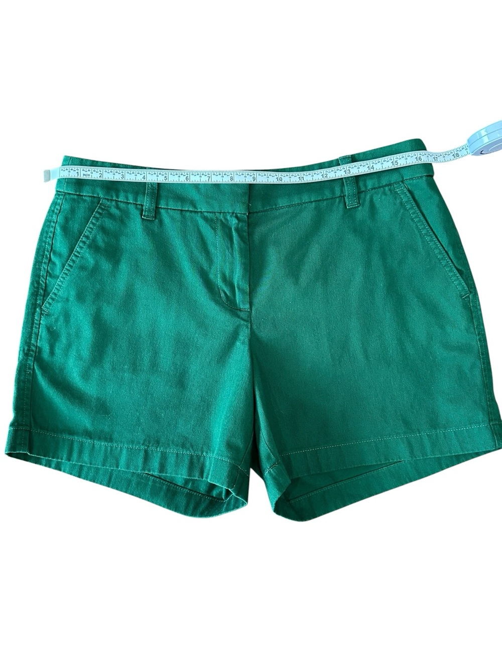 J. Crew Factory 5" Classic Chino Mid-Rise Kelly Green Fun Preppy Shorts Size 8 - Picture 4 of 8